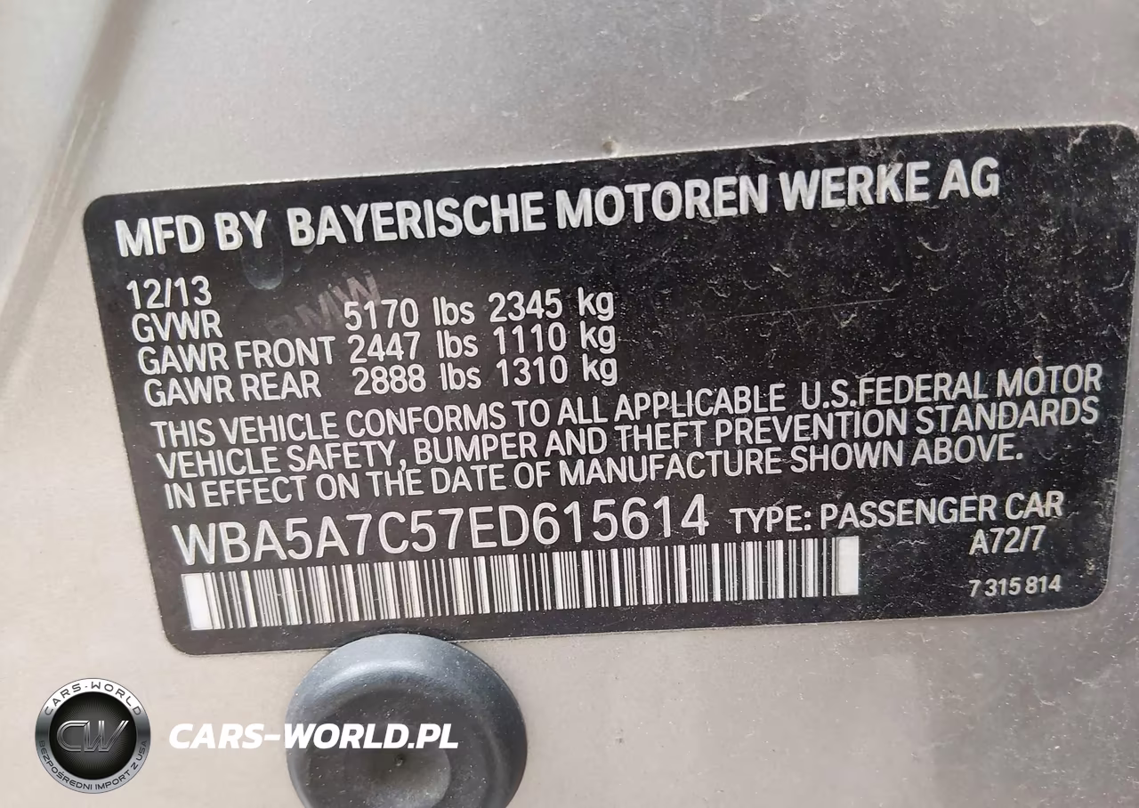 2014 BMW 528I xDrive VIN:WBA5A7C57ED615614 - 9