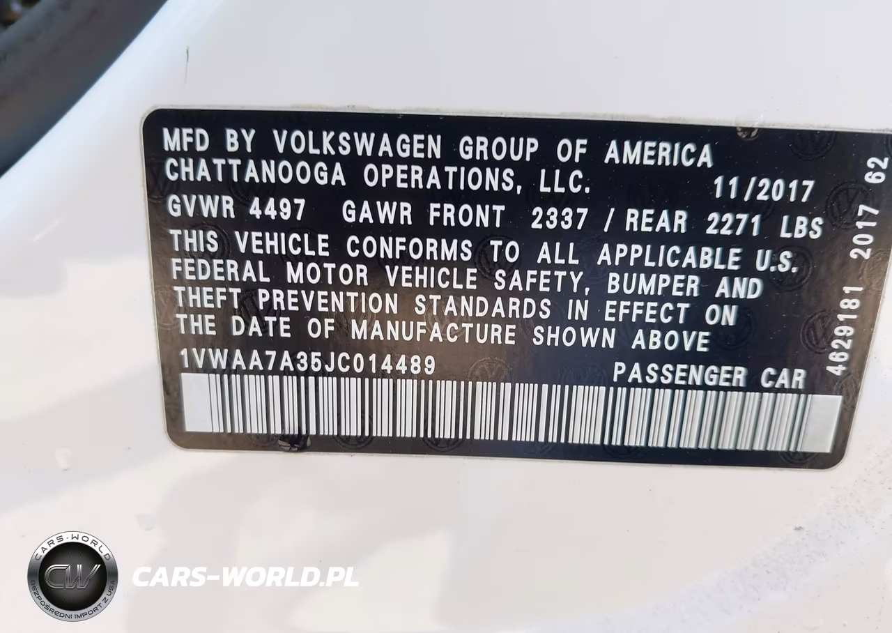 2018 Volkswagen Passat 2.0T R-Line-2.0T S VIN:1VWAA7A35JC014489 - 9