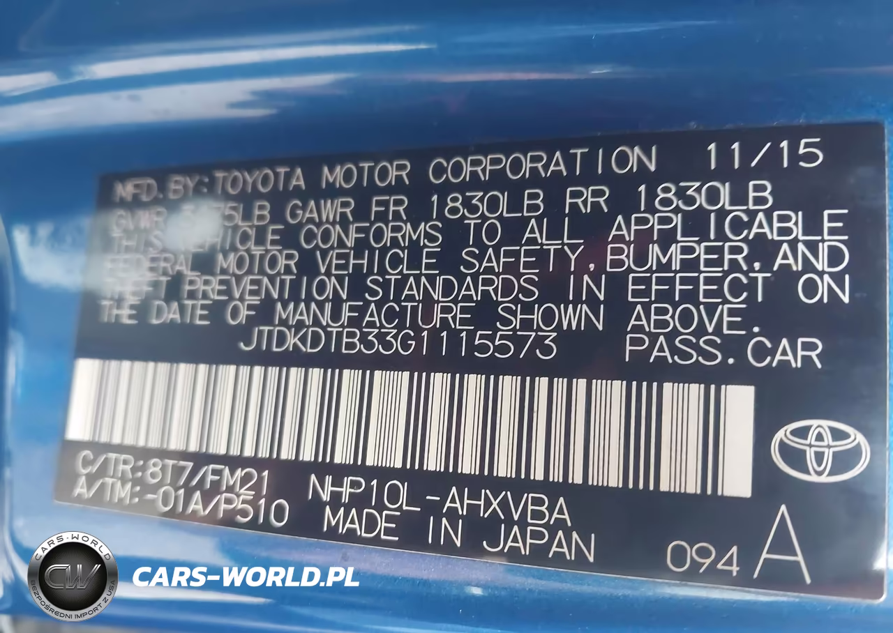 2016 Toyota Prius C Two VIN:JTDKDTB33G1115573 - 9