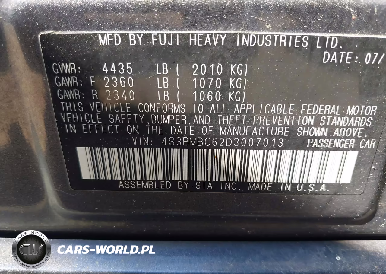 2013 Subaru Legacy 2.5I Premium VIN:4S3BMBC62D3007013 - 9