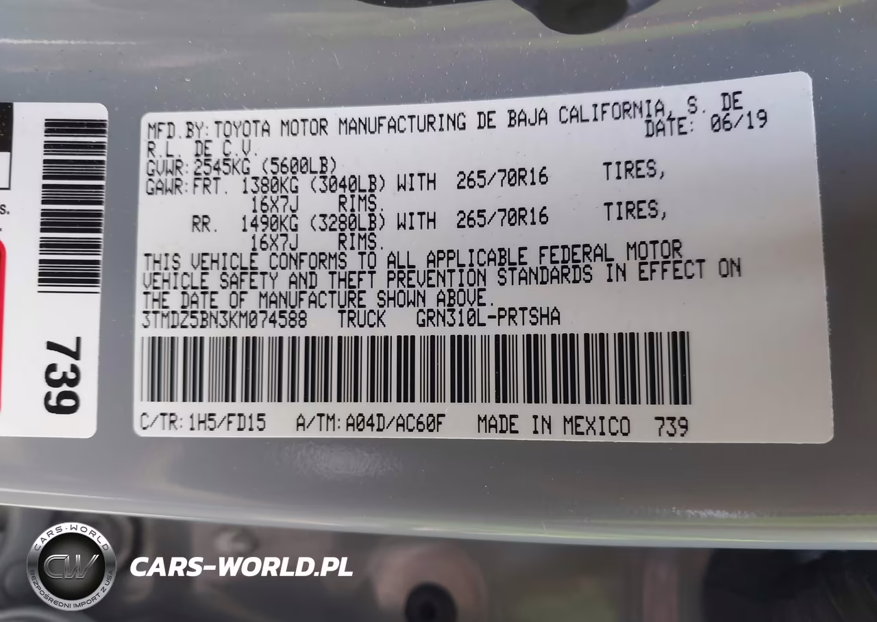 2019 Toyota Tacoma Trd Off Road VIN:3TMDZ5BN3KM074588 - 9