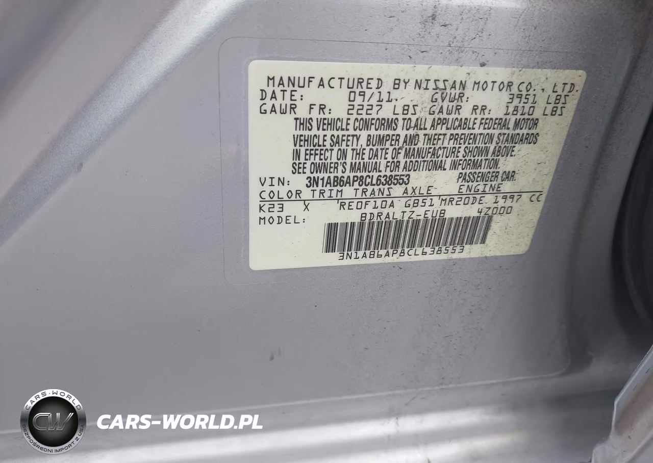 2012 Nissan Sentra 2.0 Sr VIN:3N1AB6AP8CL638553 - 9