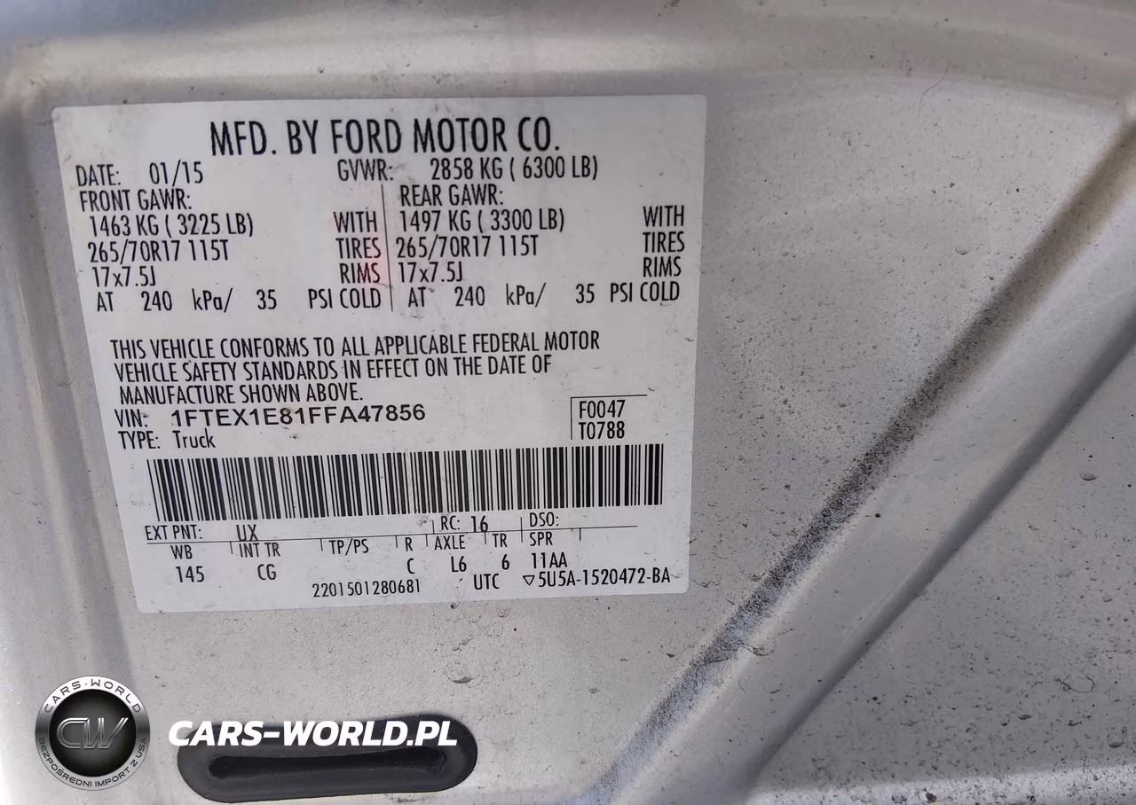 2015 Ford F-150 Xl VIN:1FTEX1E81FFA47856 - 9