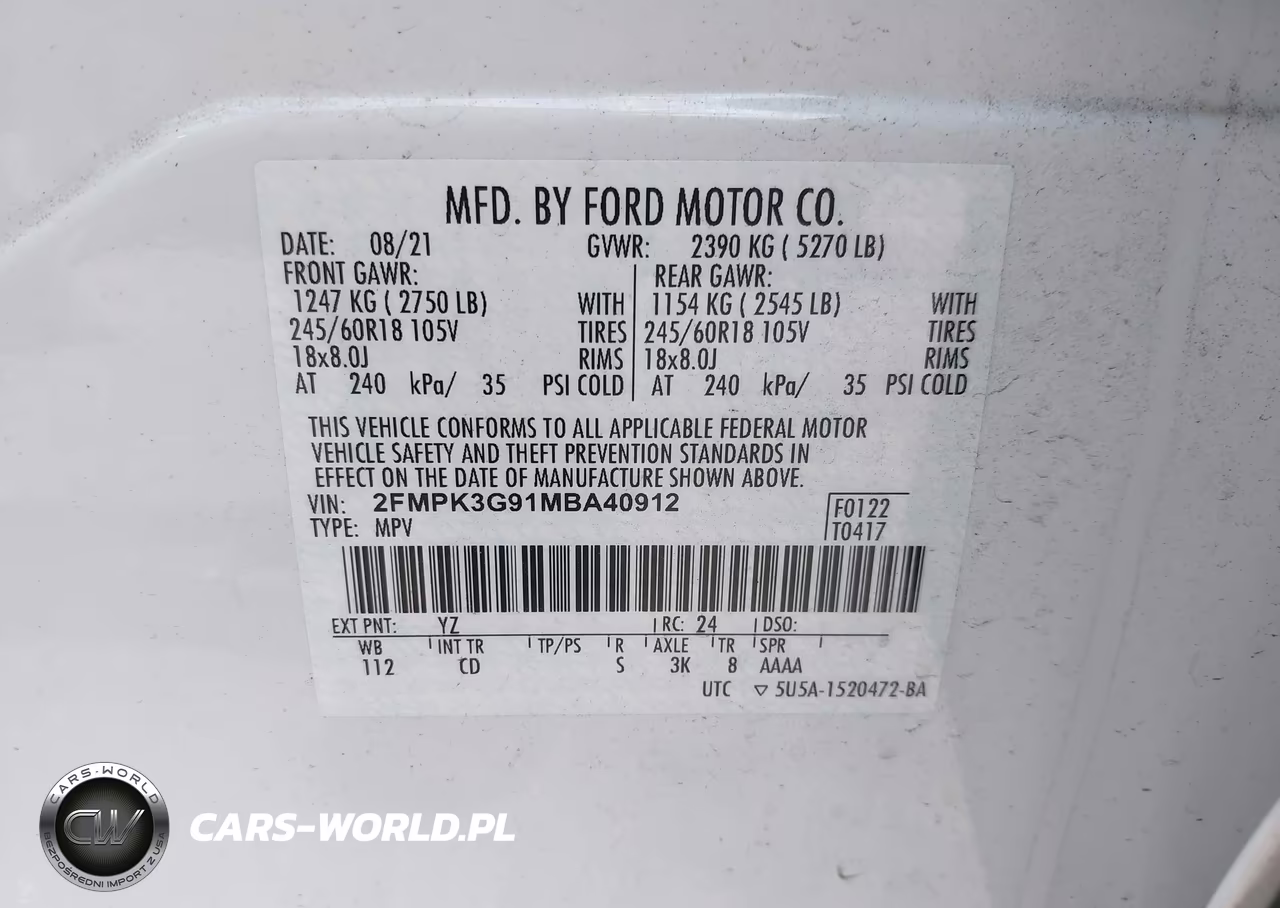 2021 Ford Edge Se VIN:2FMPK3G91MBA40912 - 9