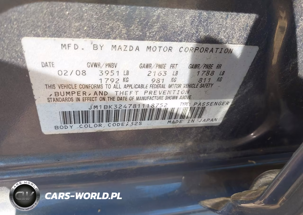 2008 Mazda 3 S VIN:JM1BK324781118752 - 9