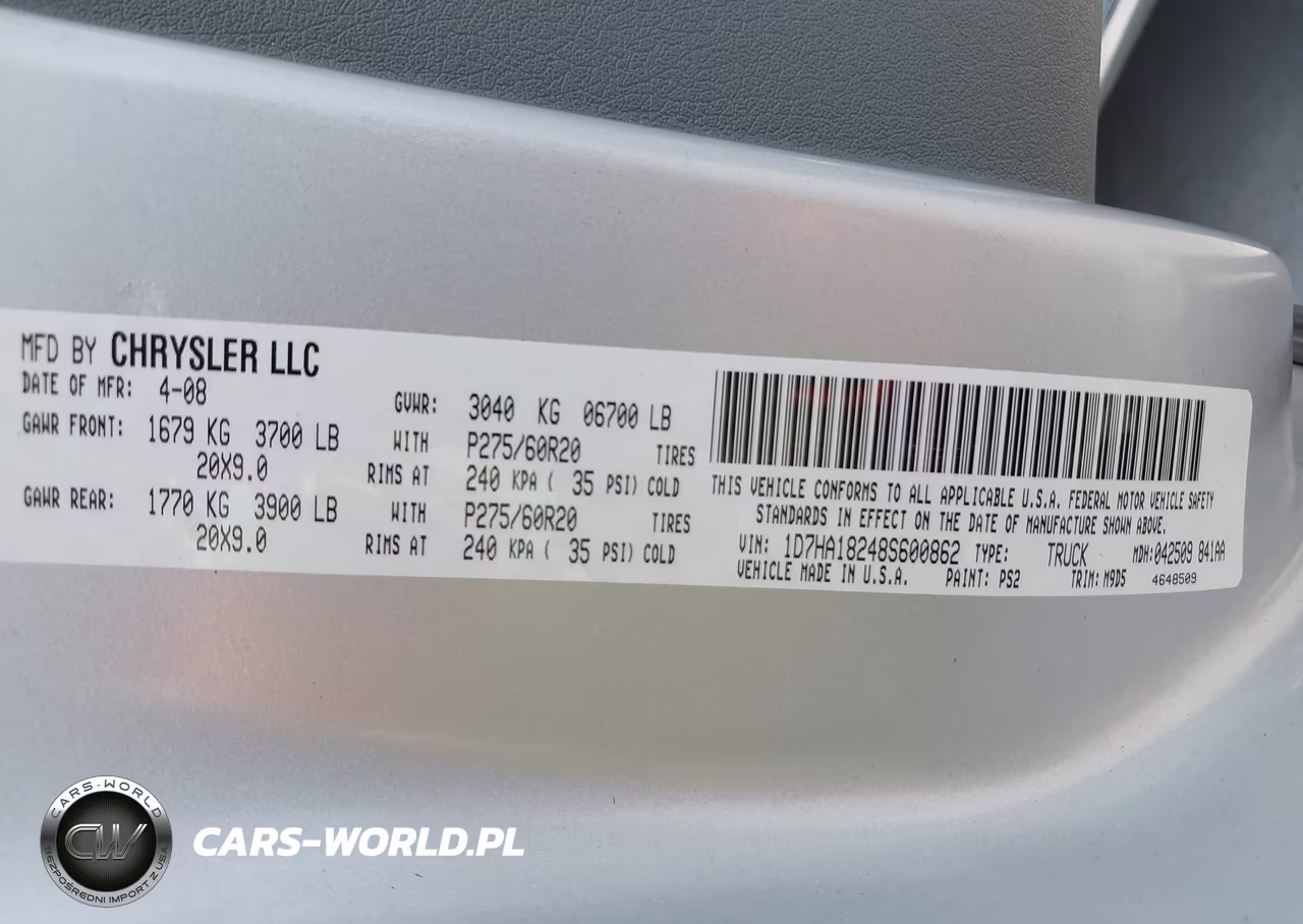 2008 Dodge Ram 1500 Slt VIN:1D7HA18248S600862 - 9