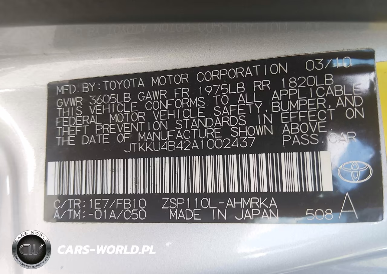 2010 Scion Xd VIN:JTKKU4B42A1002437 - 9