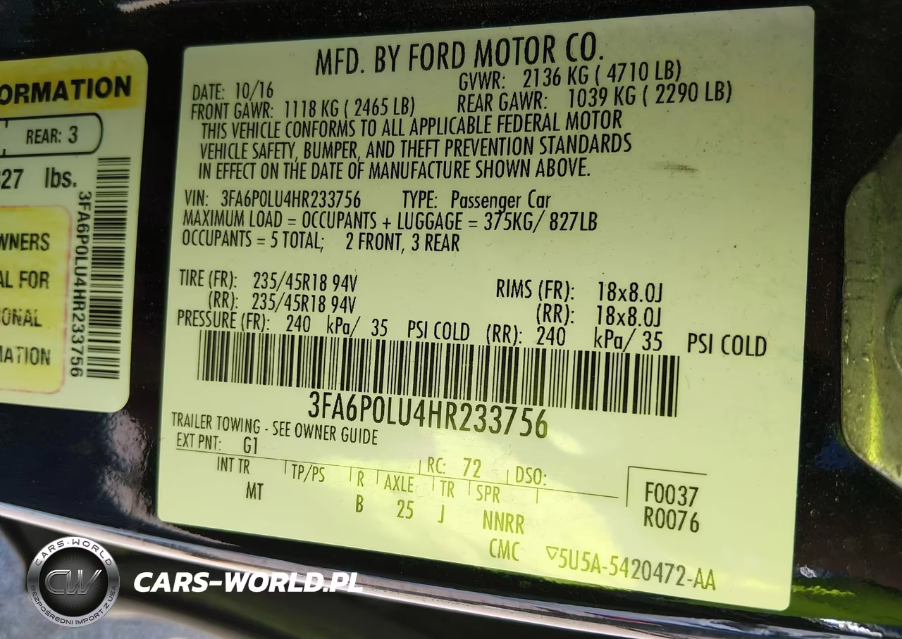 2017 Ford Fusion Hybrid Se VIN:3FA6P0LU4HR233756 - 9