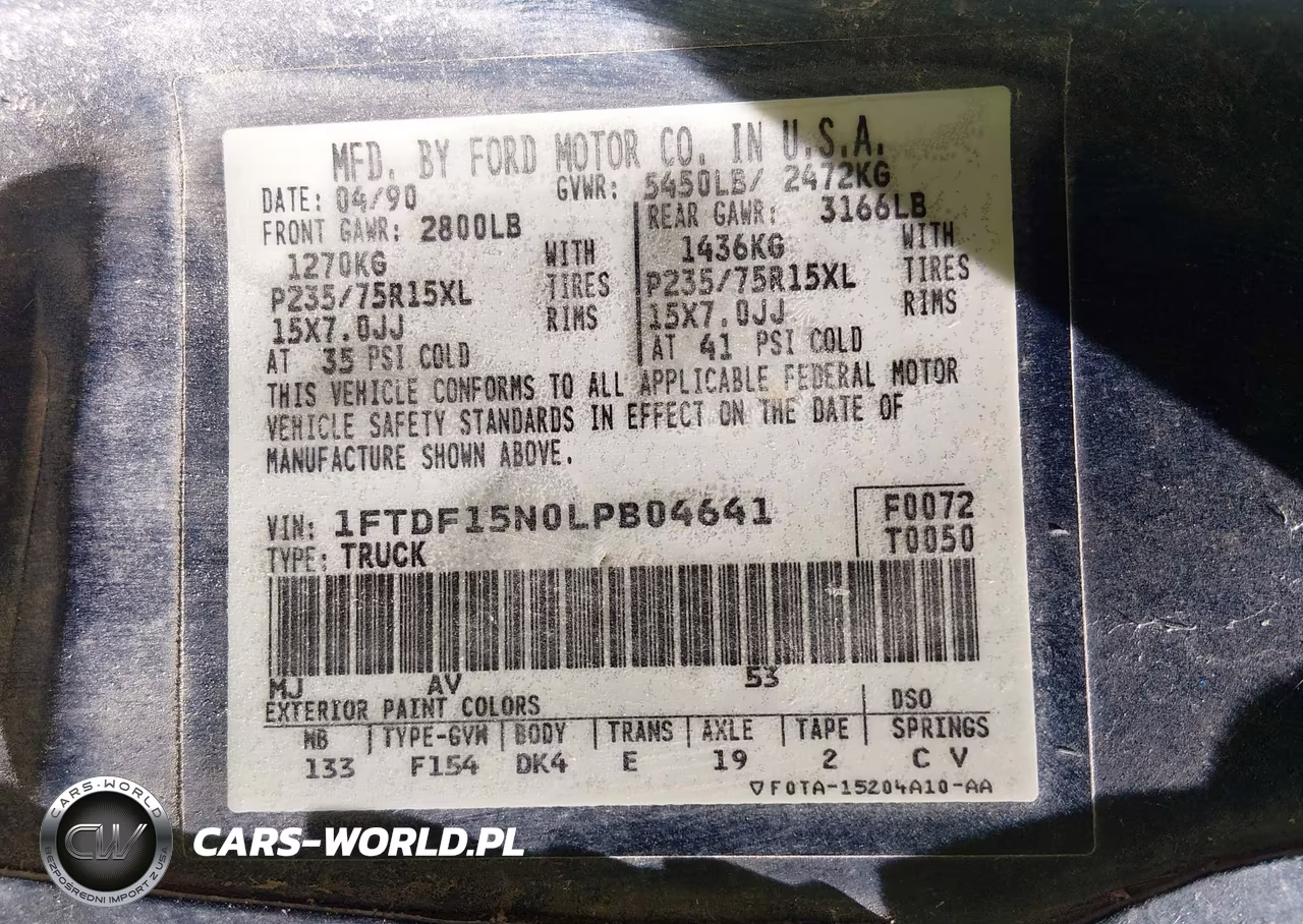 1990 Ford F150 VIN:1FTDF15N0LPB04641 - 9