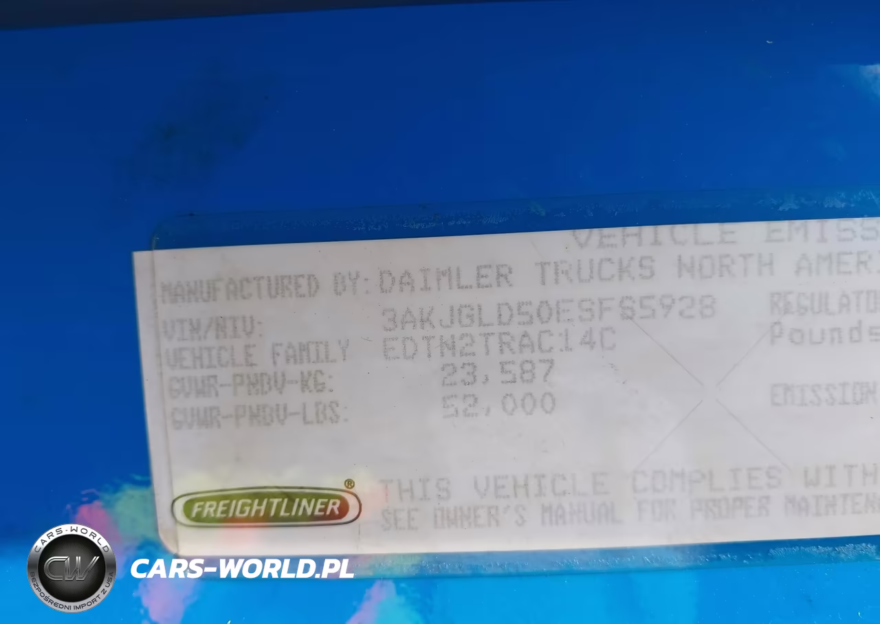 2014 Freightliner Cascadia 125 VIN:3AKJGLD50ESFS5928 - 8