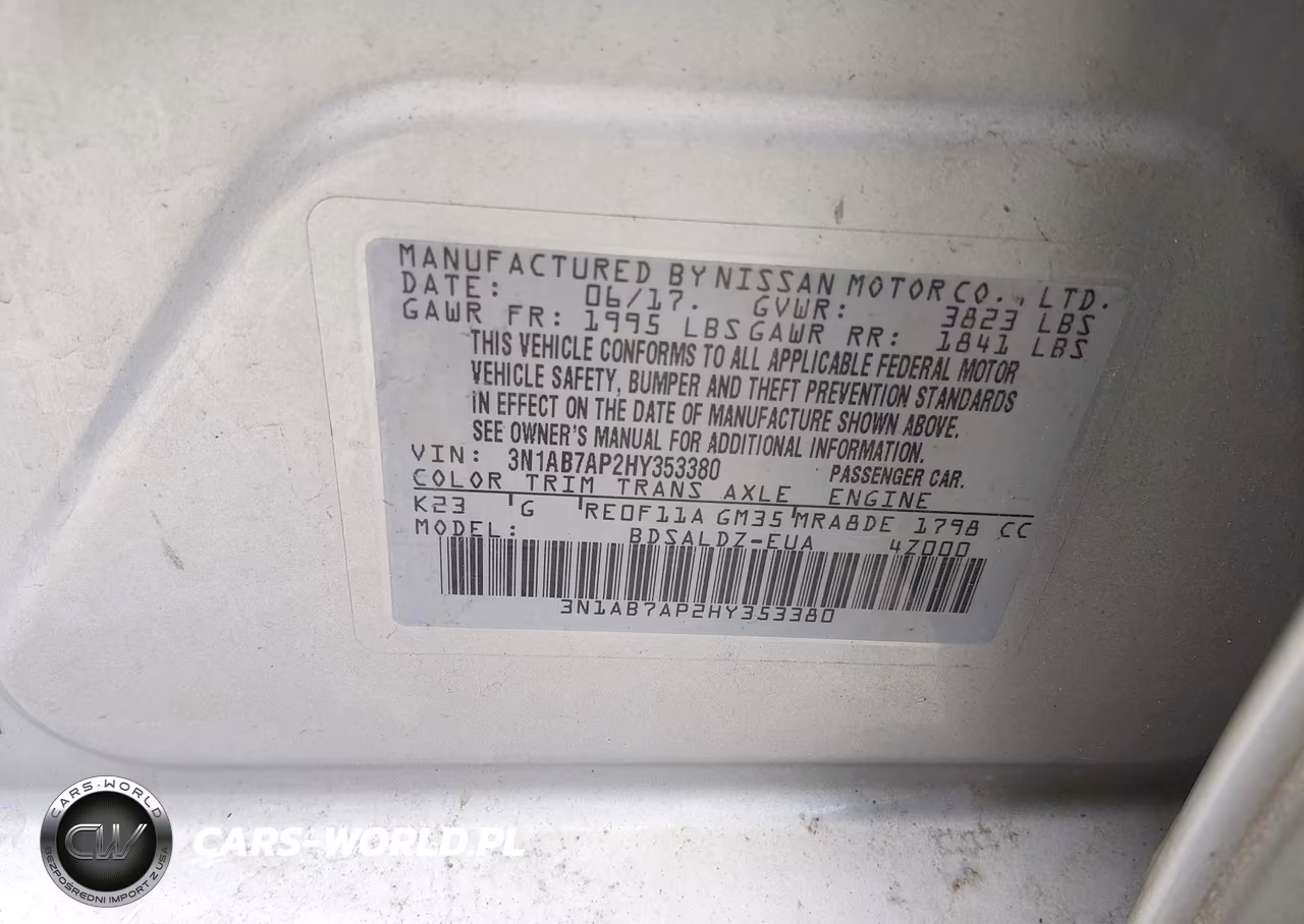 2017 Nissan Sentra Sv VIN:3N1AB7AP2HY353380 - 9