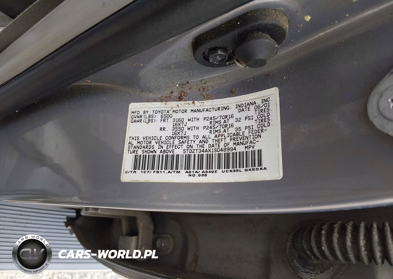 2001 Toyota Sequoia Sr5 V8 VIN:5TDZT34AX1S048994 - 9