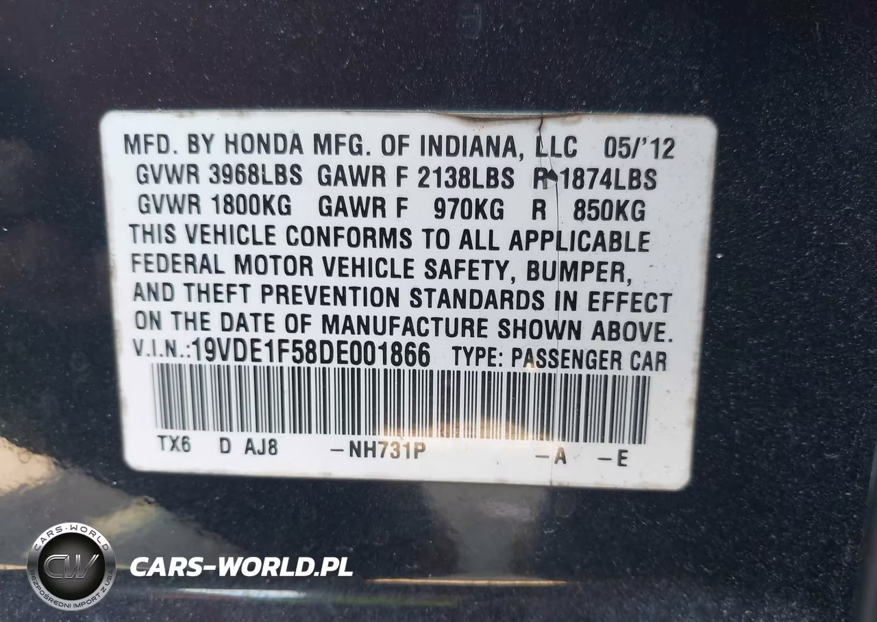 2013 Acura Ilx 2.0L VIN:19VDE1F58DE001866 - 9
