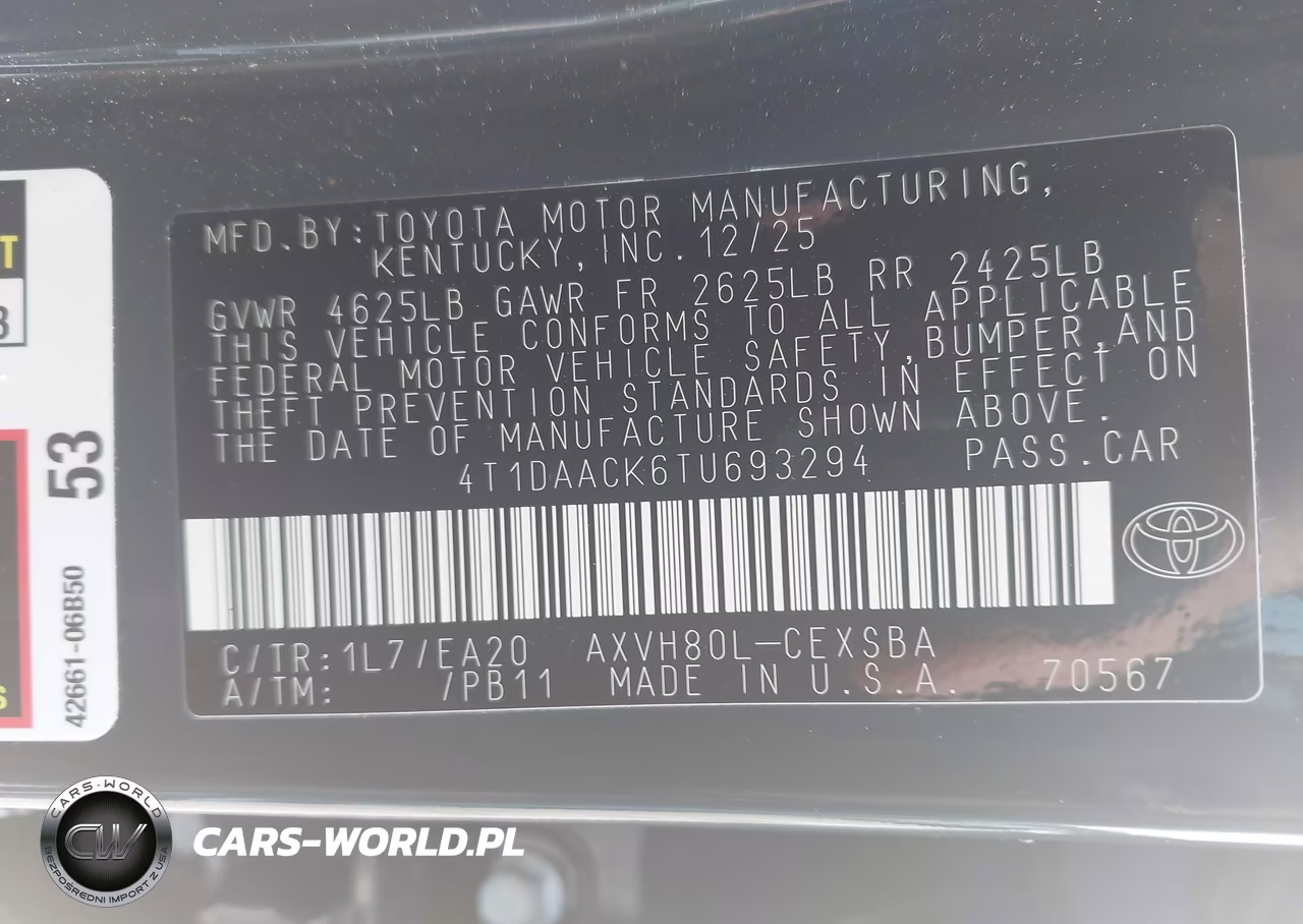 2026 Toyota Camry Se VIN:4T1DAACK6TU693294 - 9