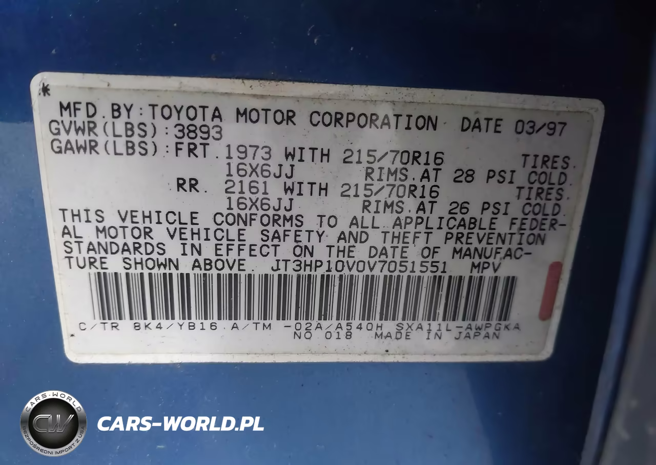 1997 Toyota Rav4 VIN:JT3HP10V0V7051551 - 9