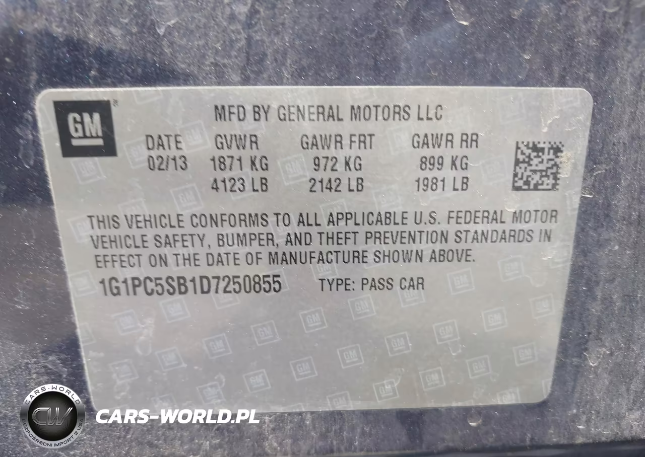 2013 Chevrolet Cruze 1Lt Auto VIN:1G1PC5SB1D7250855 - 9