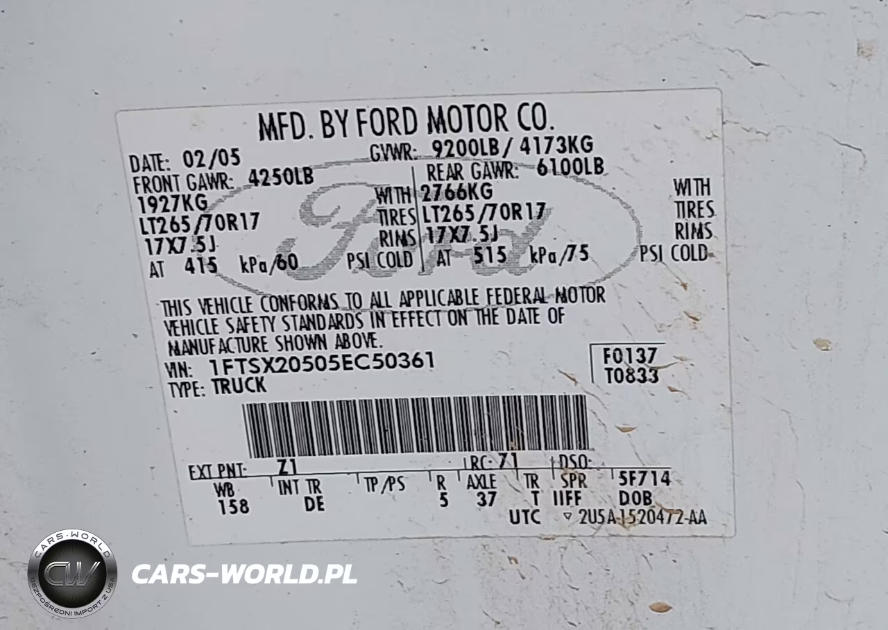 2005 Ford F-250 Lariat-Xl-Xlt VIN:1FTSX20505EC50361 - 9