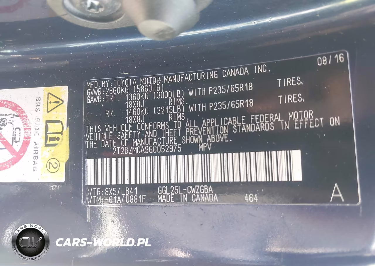 2016 Lexus Rx 350 VIN:2T2BZMCA9GC052975 - 9
