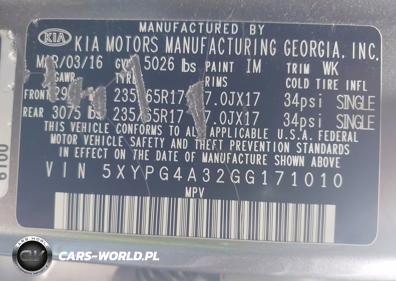 2016 Kia Sorento 2.4L L VIN:5XYPG4A32GG171010 - 9