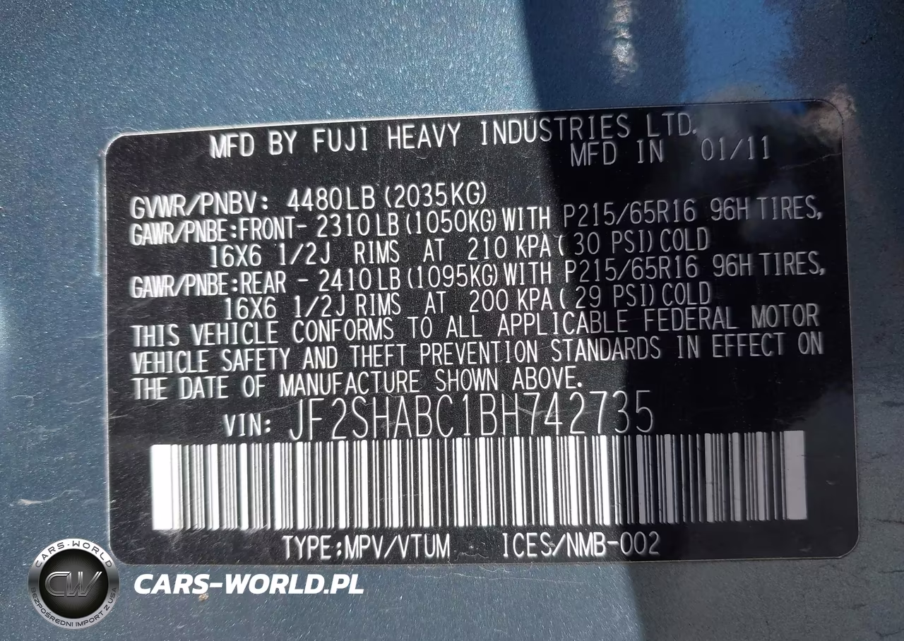 2011 Subaru Forester 2.5X VIN:JF2SHABC1BH742735 - 9