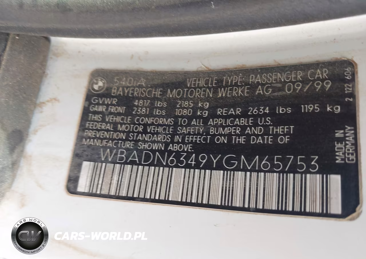2000 BMW 540Ia VIN:WBADN6349YGM65753 - 9