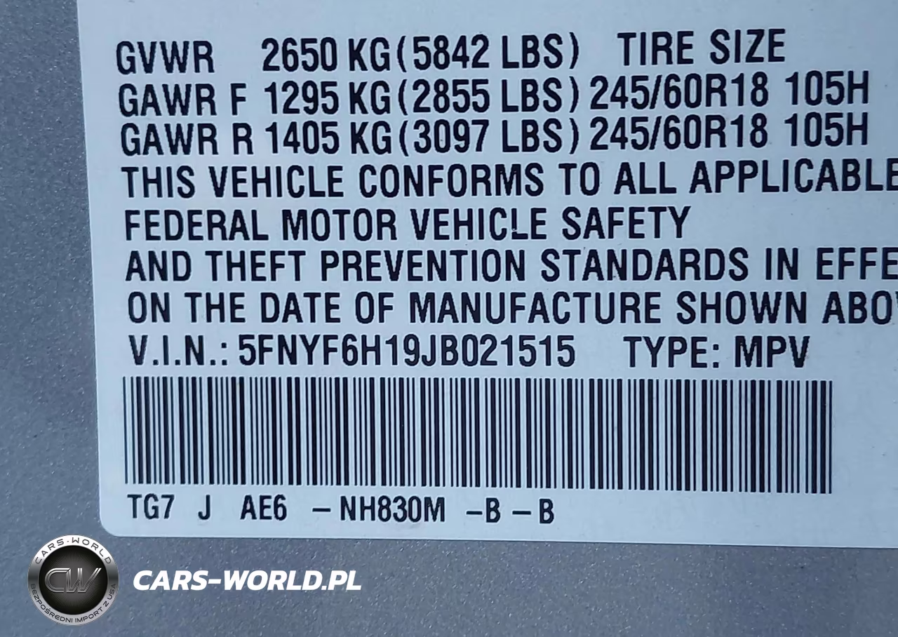 2018 Honda Pilot Lx VIN:5FNYF6H19JB021515 - 9