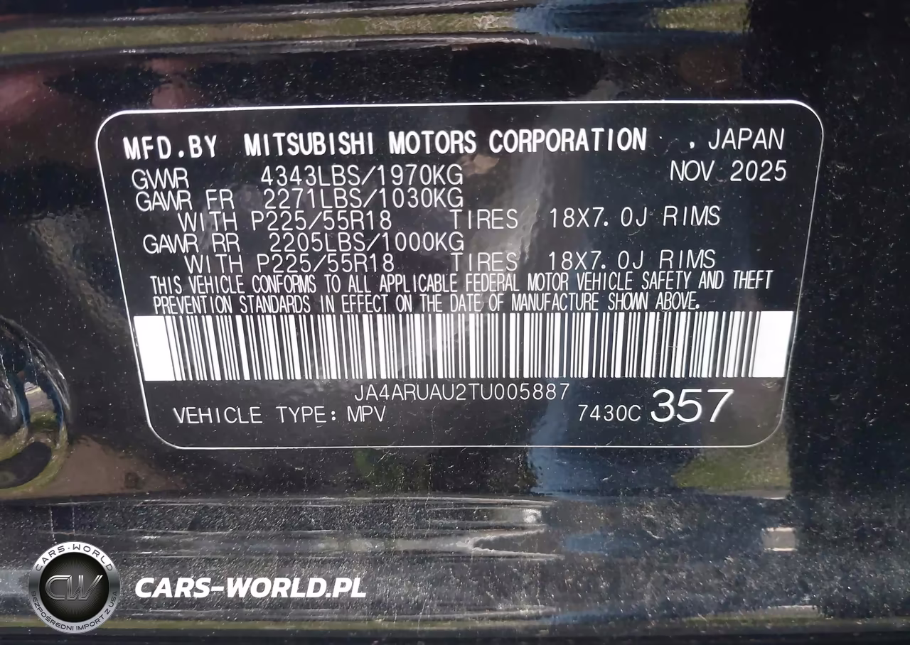 2026 Mitsubishi Outlander Sport 2.0 Es-2.0 Le-2.0 Ralliart-2.0 S-2.0 Se-2.0 Trail Edition VIN:JA4ARUAU2TU005887 - 9