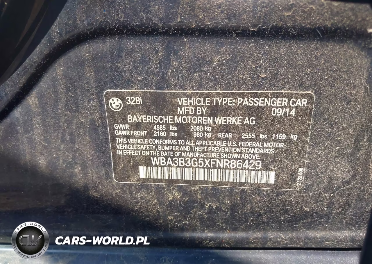 2015 BMW 328I xDrive VIN:WBA3B3G5XFNR86429 - 9