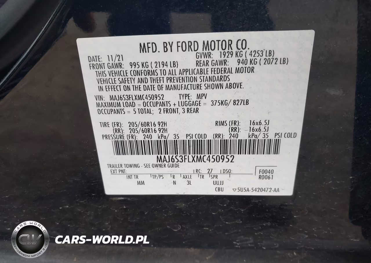 2021 Ford Ecosport S VIN:MAJ6S3FLXMC450952 - 9
