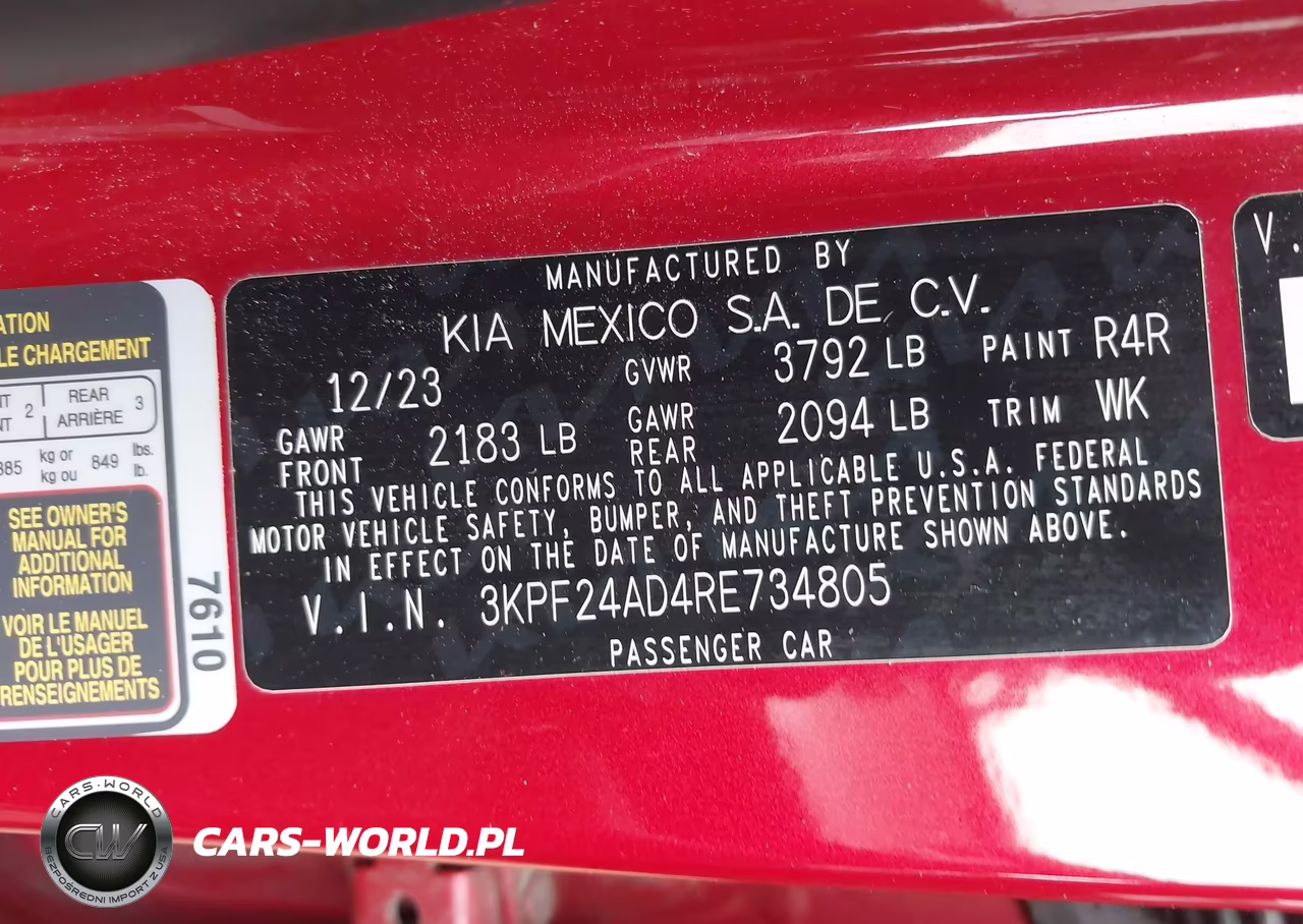 2024 Kia Forte Lxs VIN:3KPF24AD4RE734805 - 9