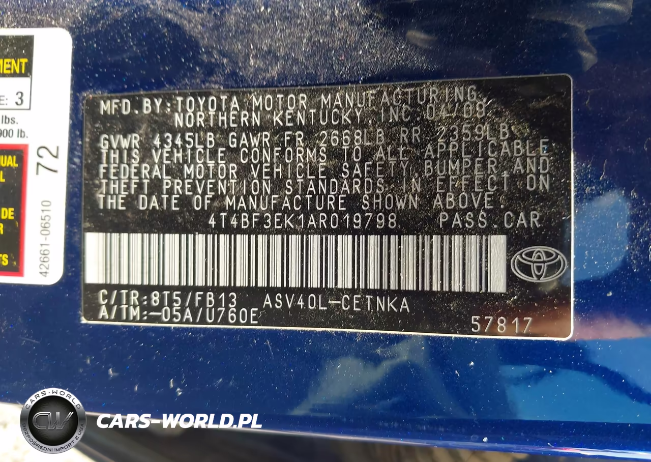 2010 Toyota Camry Le VIN:4T4BF3EK1AR019798 - 9