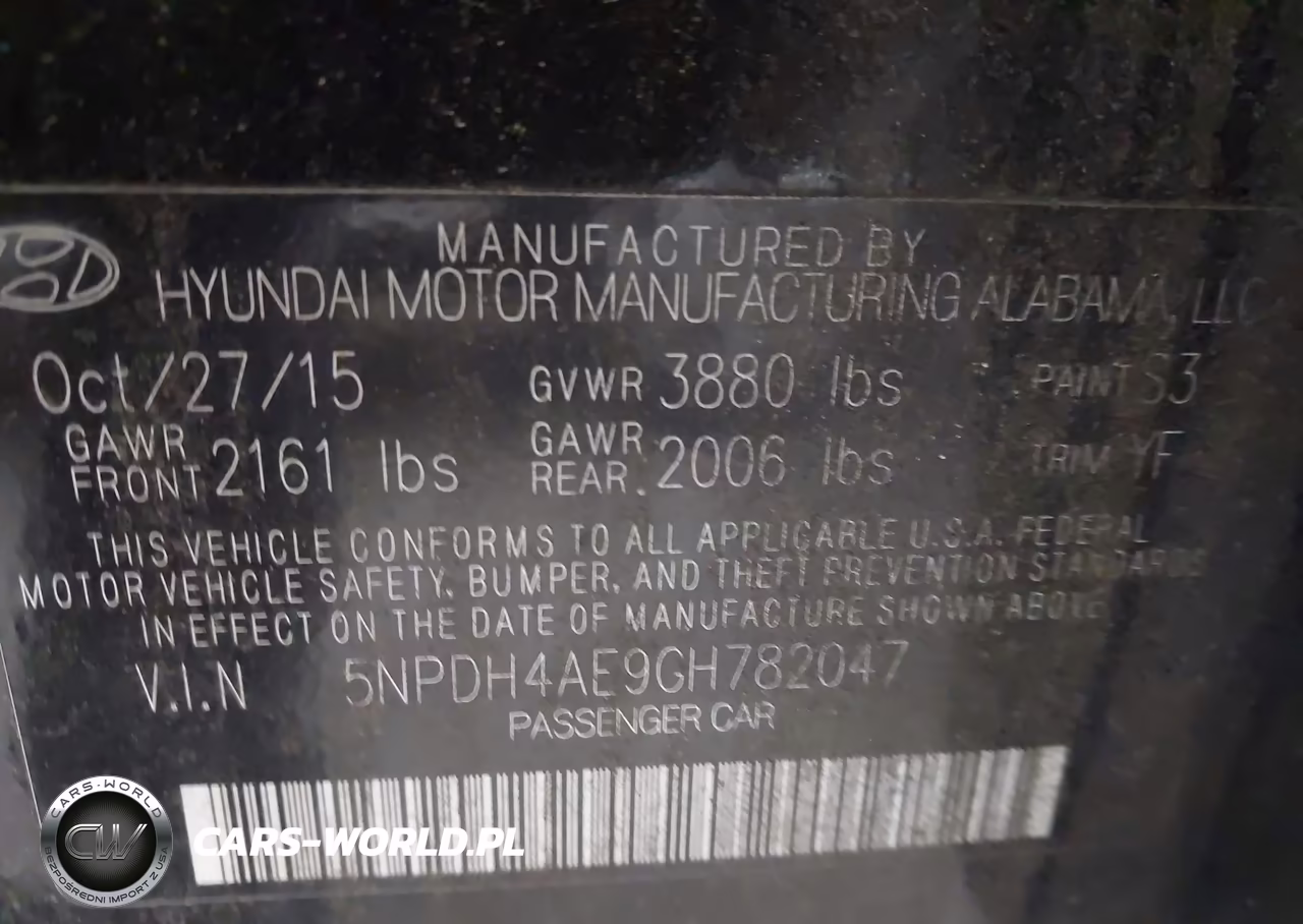 2016 Hyundai Elantra Se VIN:5NPDH4AE9GH782047 - 9