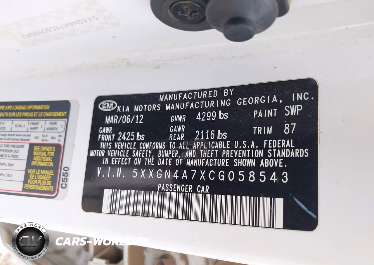 2012 Kia Optima Ex VIN:5XXGN4A7XCG058543 - 9