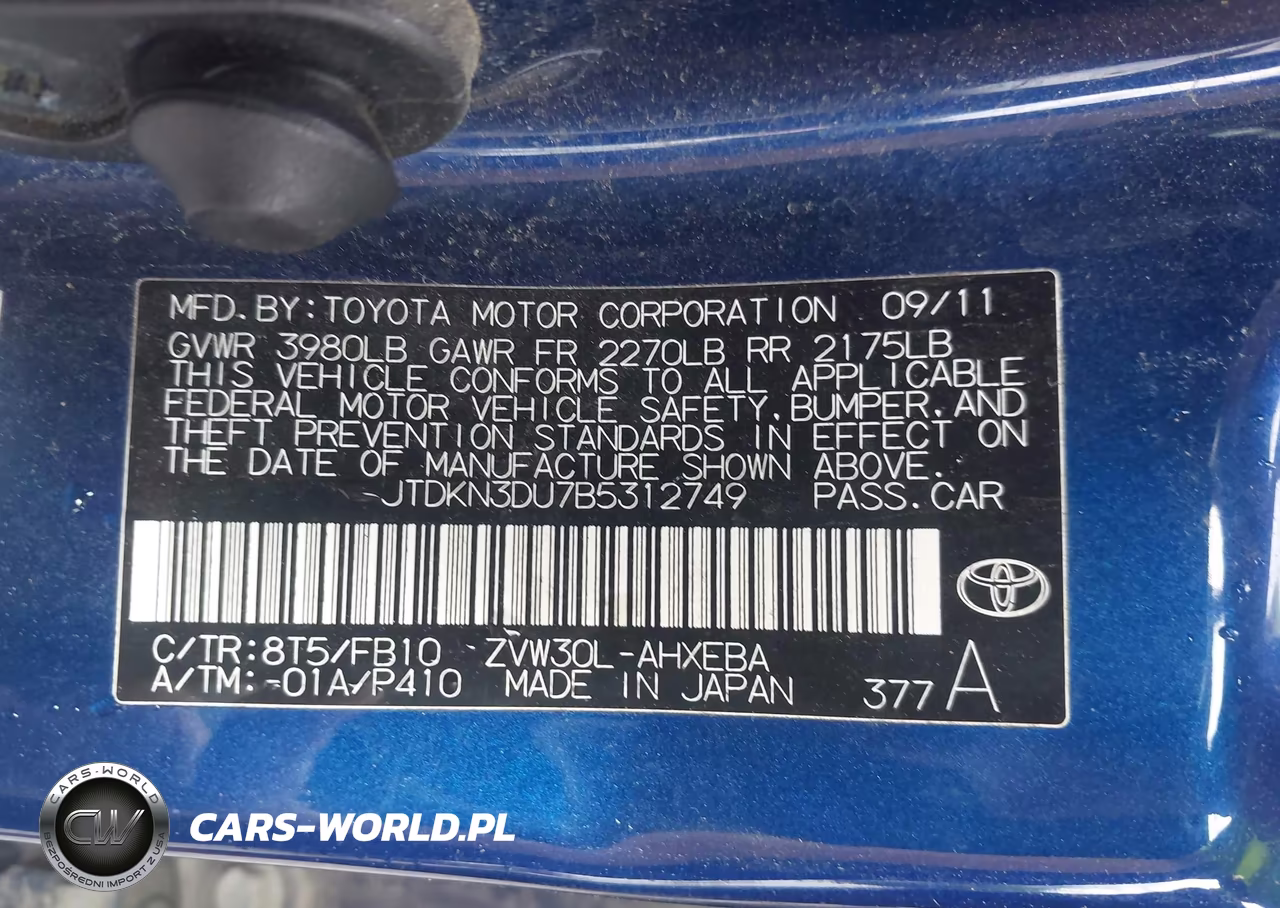 2011 Toyota Prius Three VIN:JTDKN3DU7B5312749 - 9