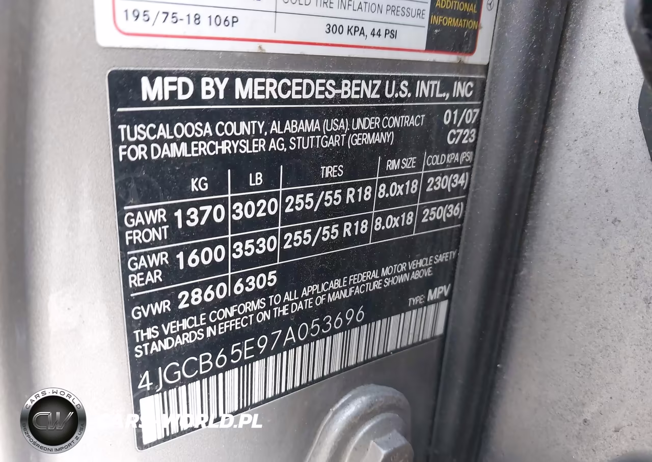 2007 Mercedes-Benz R 350 4Matic VIN:4JGCB65E97A053696 - 9