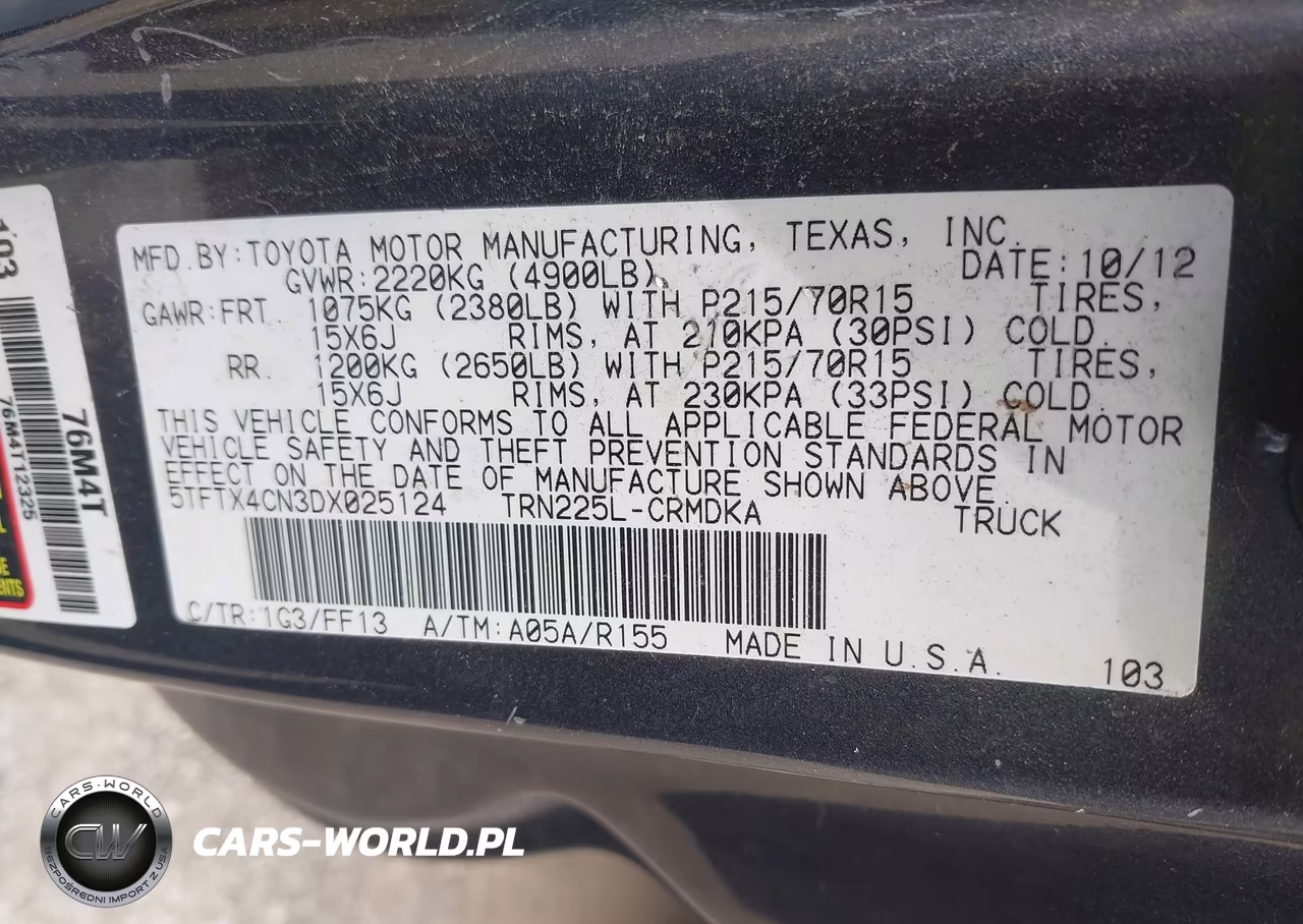 2013 Toyota Tacoma VIN:5TFTX4CN3DX025124 - 9