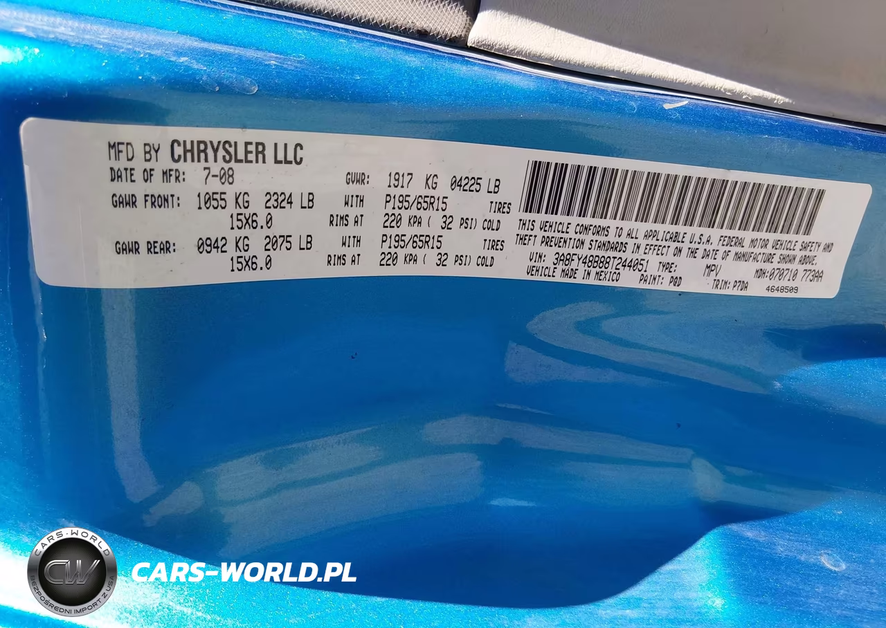 2008 Chrysler Pt Cruiser Lx VIN:3A8FY48B88T244051 - 9