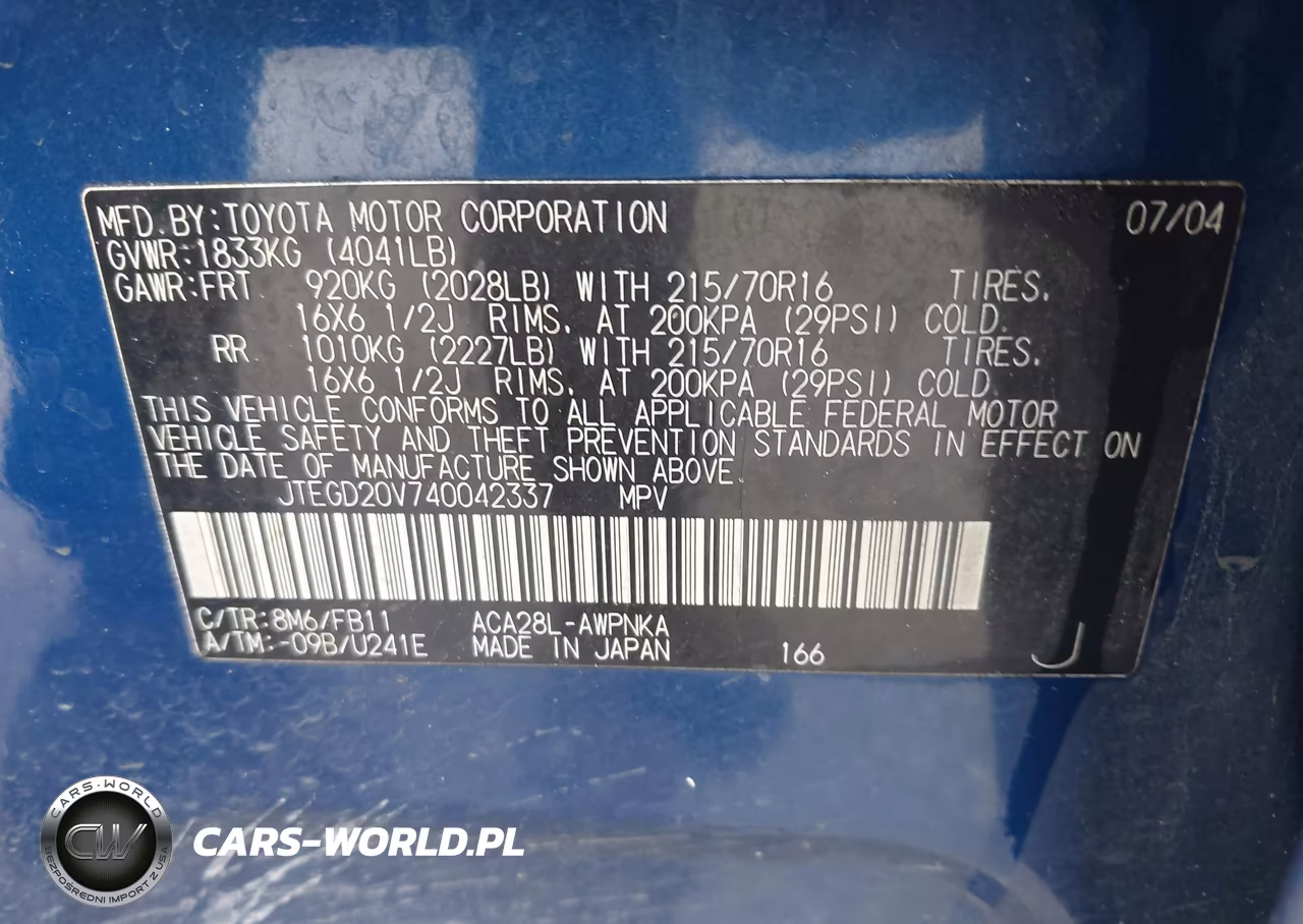 2004 Toyota Rav4 VIN:JTEGD20V740042337 - 9