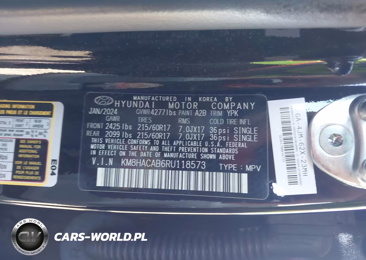 2024 Hyundai Kona Se VIN:KM8HACAB6RU118573 - 9