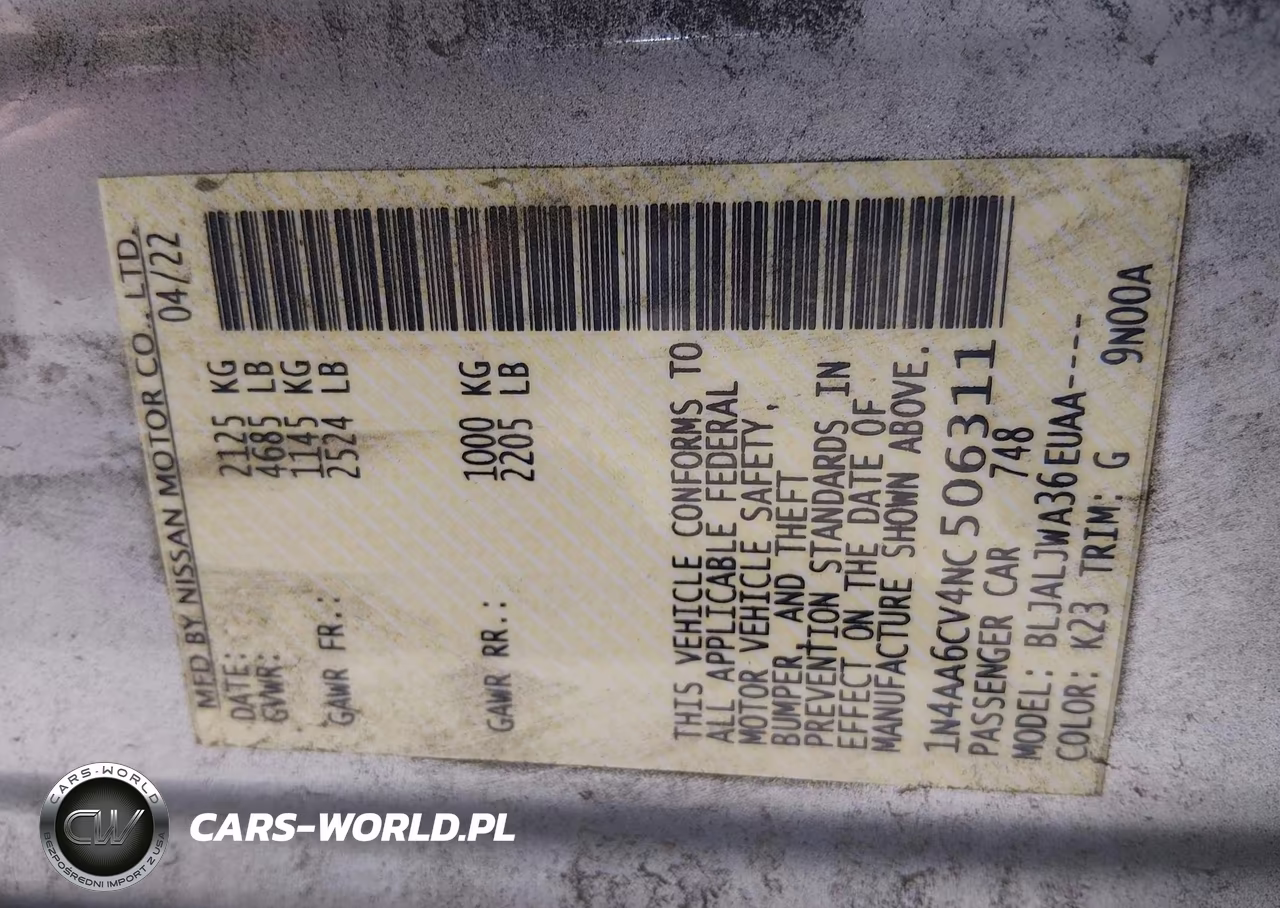 2022 Nissan Maxima Sv Xtronic Cvt VIN:1N4AA6CV4NC506311 - 9
