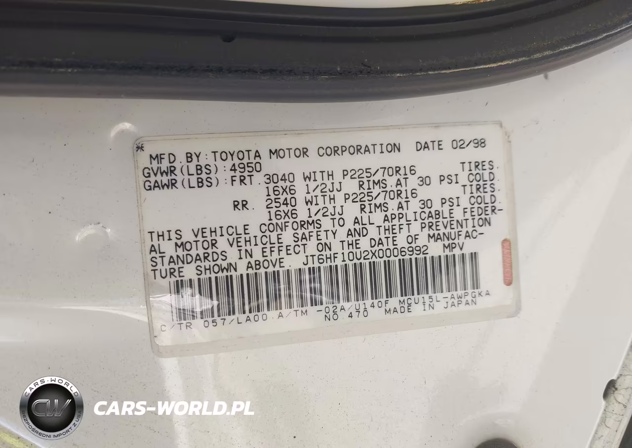 1999 Lexus Rx 300 VIN:JT6HF10U2X0006992 - 9