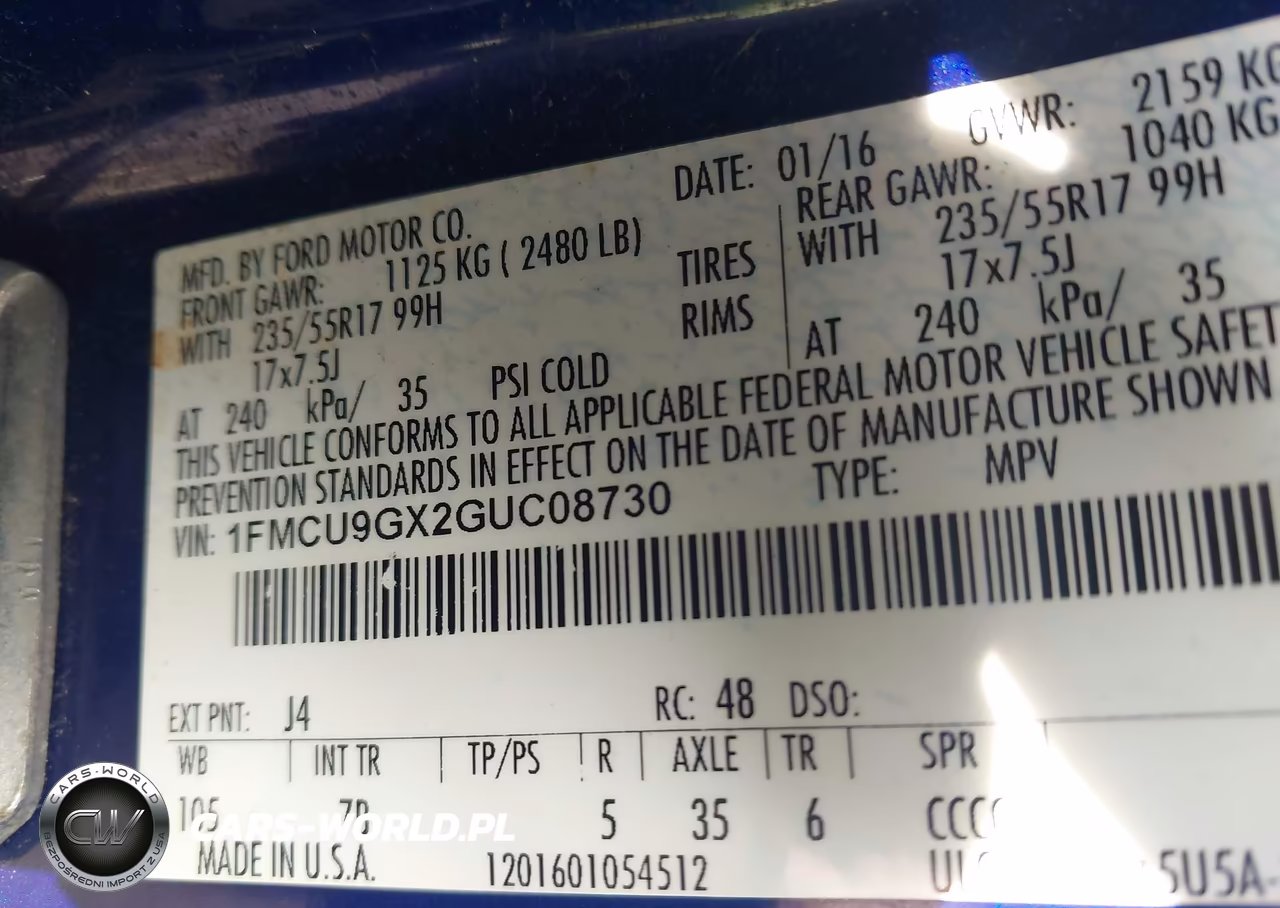 2016 Ford Escape Se VIN:1FMCU9GX2GUC08730 - 9