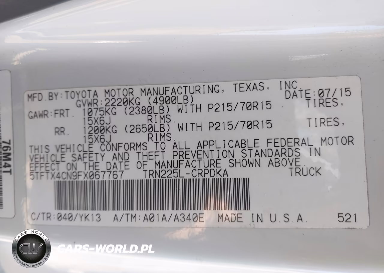 2015 Toyota Tacoma VIN:5TFTX4CN9FX067767 - 9