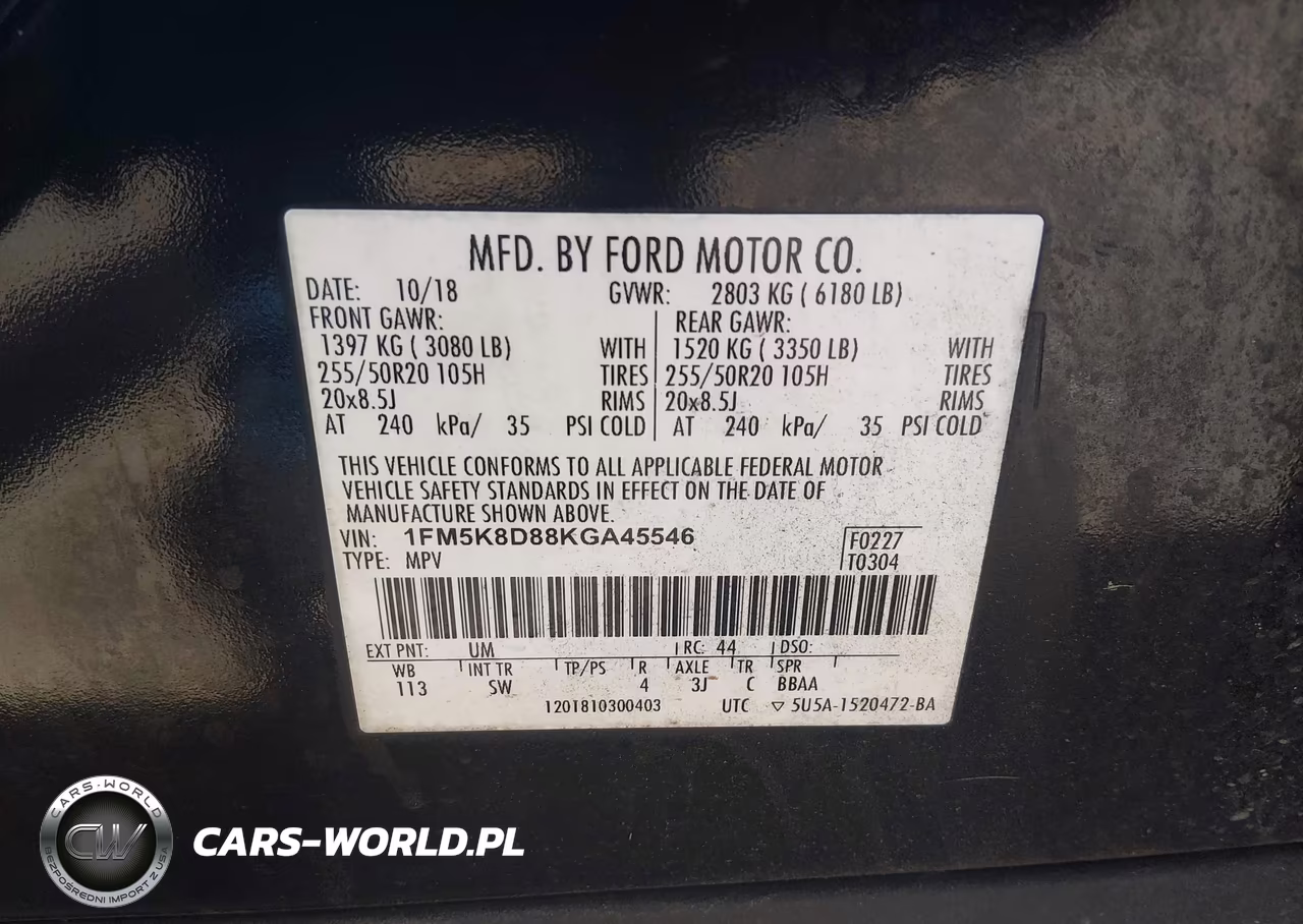 2019 Ford Explorer Xlt VIN:1FM5K8D88KGA45546 - 9