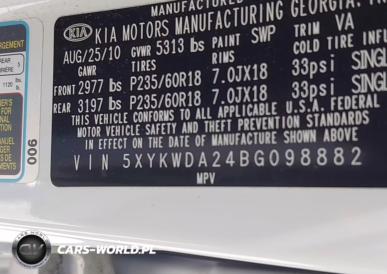 2011 Kia Sorento Sx VIN:5XYKWDA24BG098882 - 9
