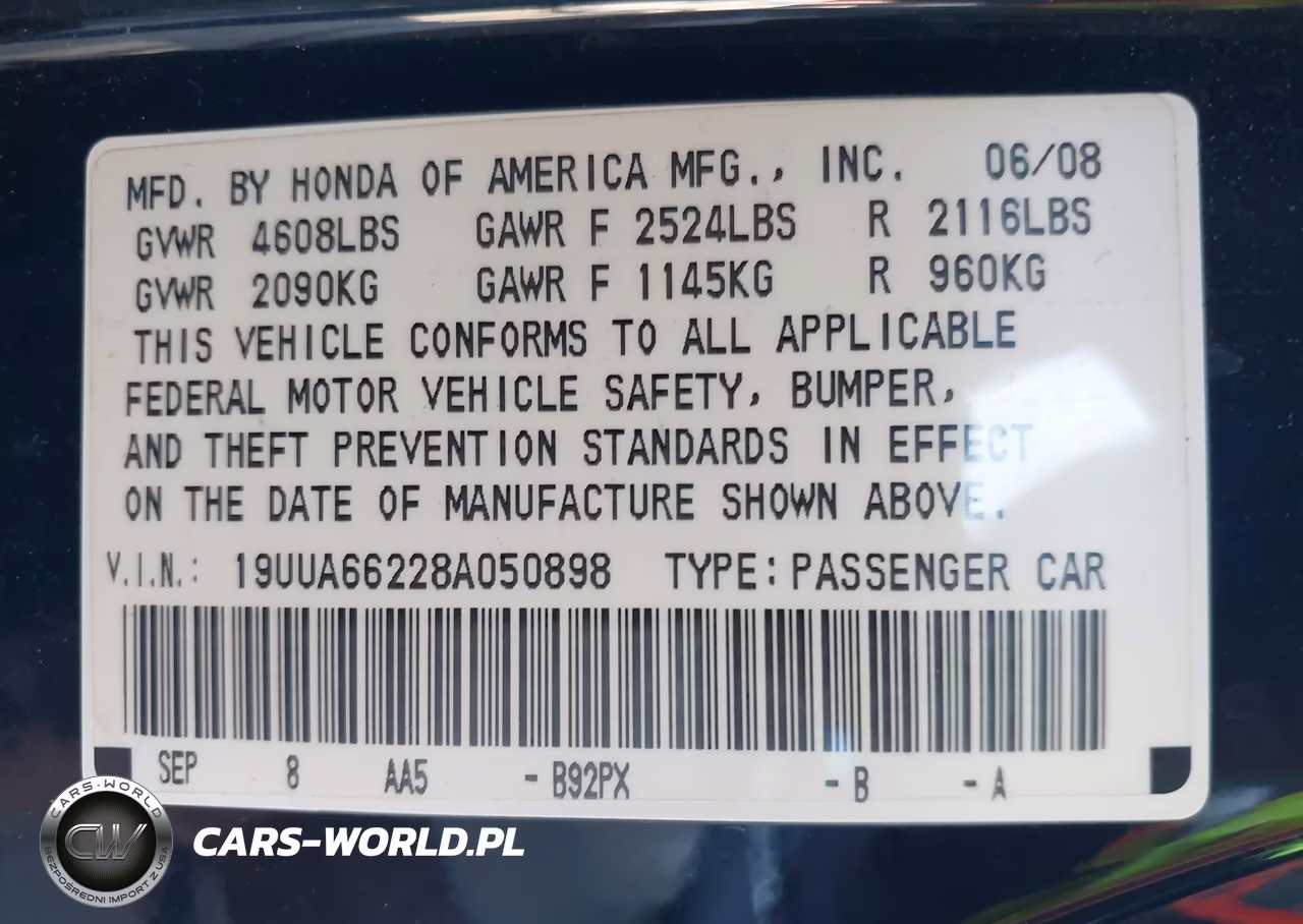 2008 Acura Tl 3.2 VIN:19UUA66228A050898 - 9