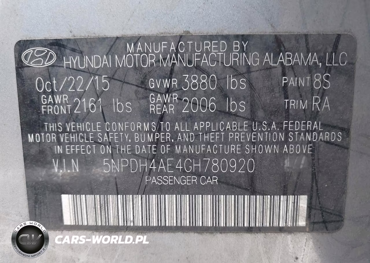 2016 Hyundai Elantra Se VIN:5NPDH4AE4GH780920 - 9