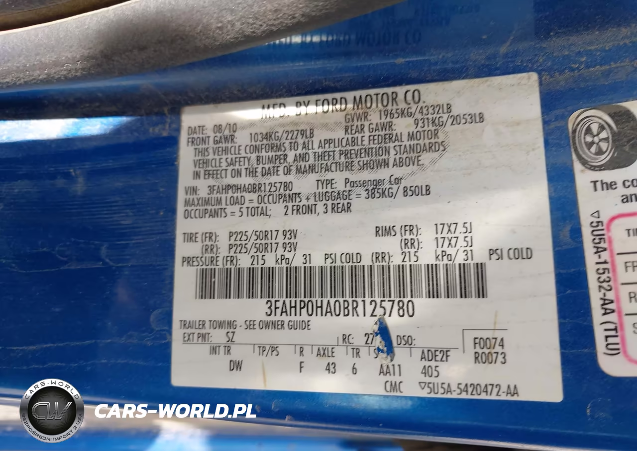 2011 Ford Fusion Se VIN:3FAHP0HA0BR125780 - 9