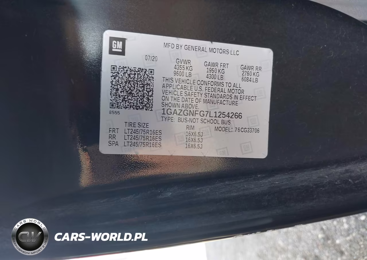 2020 Chevrolet Express Passenger Rwd 3500 Extended Wheelbase Ls VIN:1GAZGNFG7L1254266 - 9