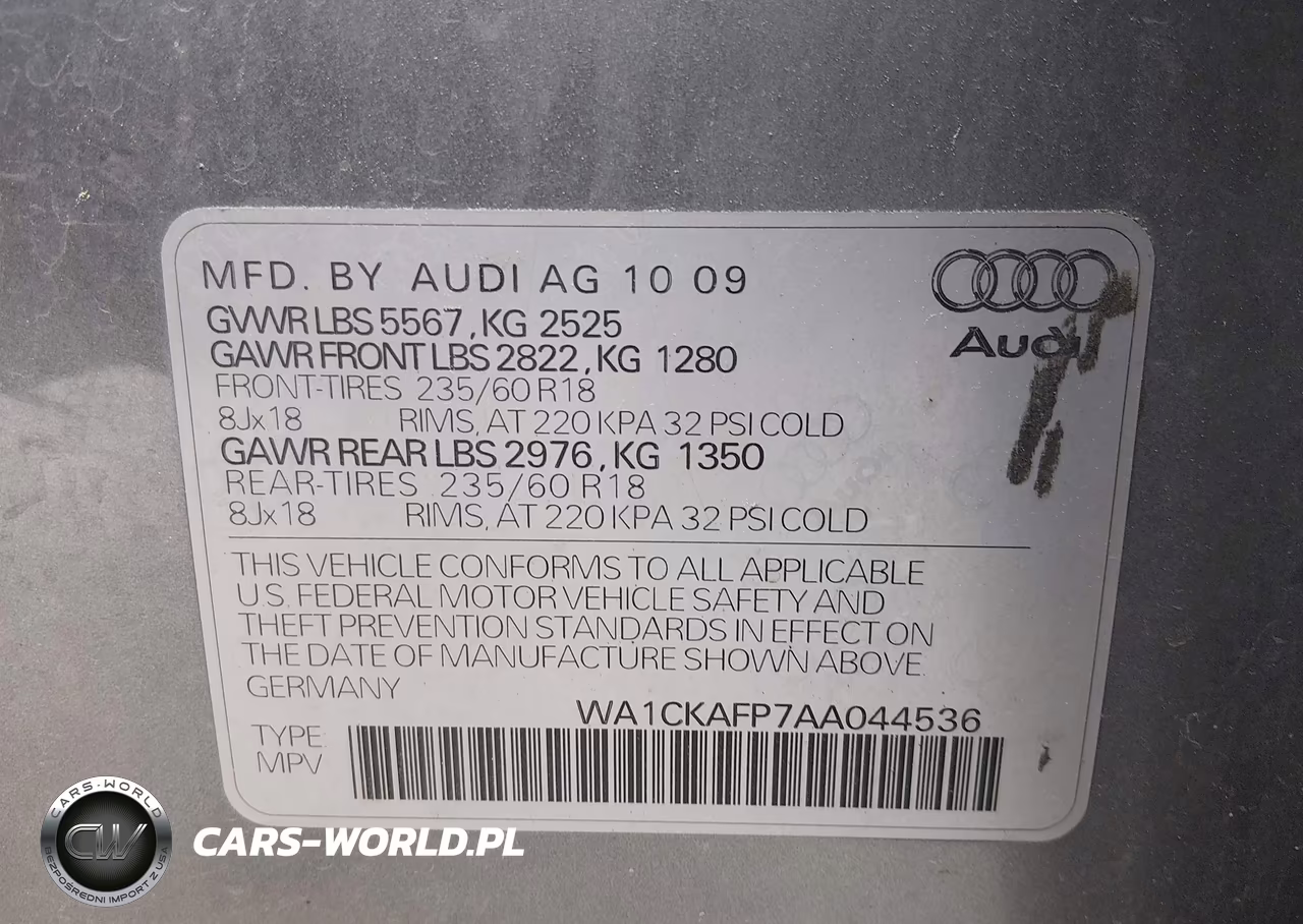 2010 Audi Q5 3.2 Premium VIN:WA1CKAFP7AA044536 - 9